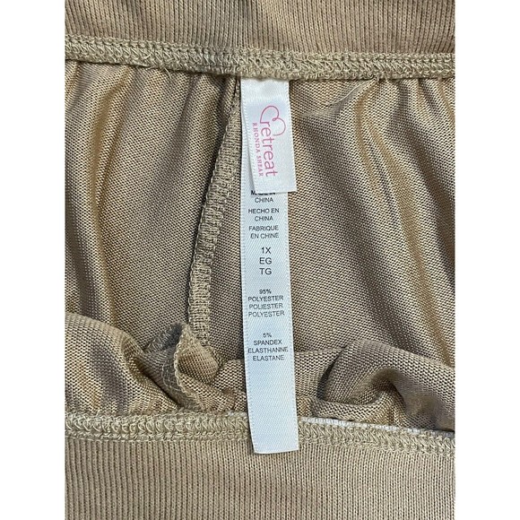 Retreat By Rhonda Shear Knit Lounge Pant Tan With Leopard Stripe Size 1X - Picture 2 of 3